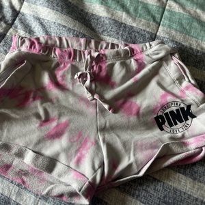 Medium pink tie dye shorts